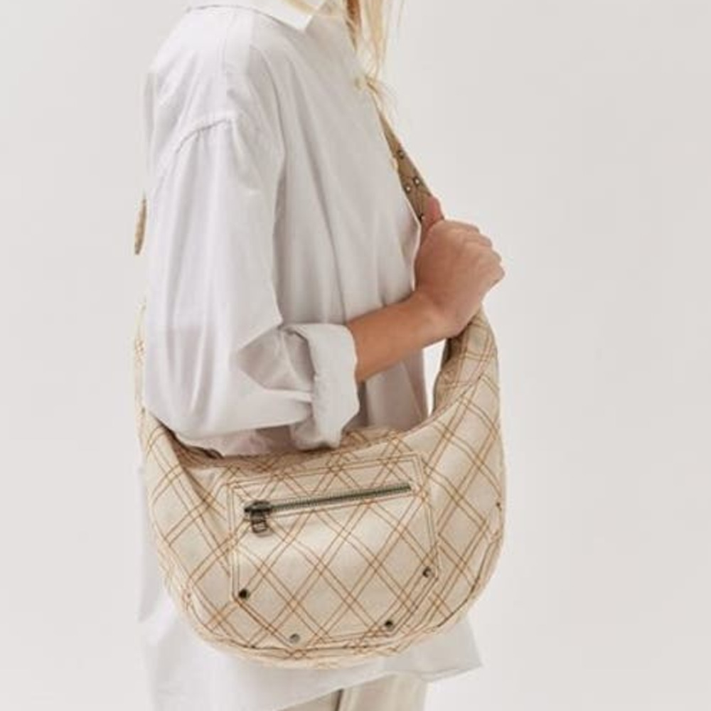 Urban Outfitters Checkered Shoulder Bag in Cream and Brown